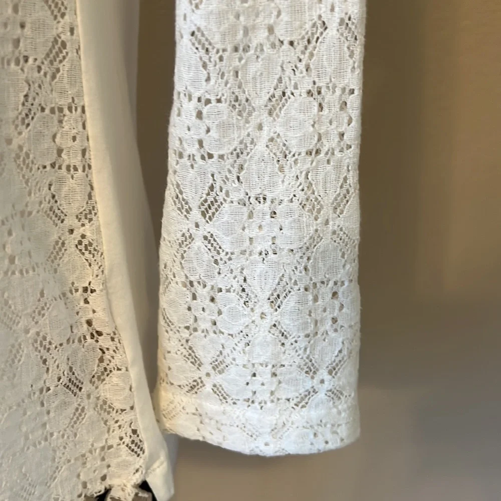 🎉Host Pick🎉Free People White Embroidered Lace Top